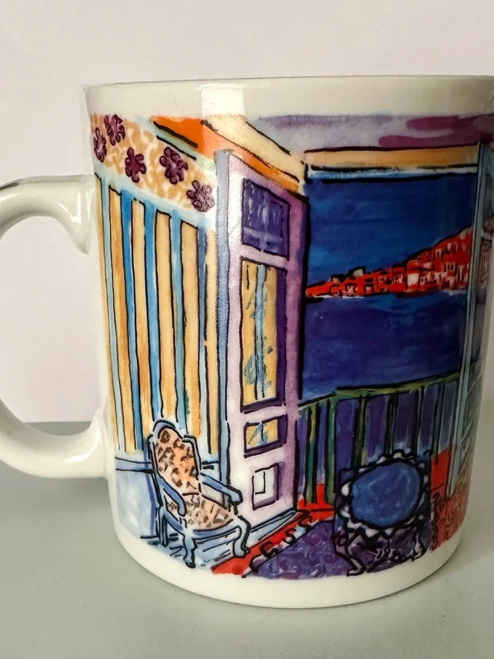 Vintage Chaleur Masters Collection Raoul Dufy Riviera Balcony Art Mug D. Burrows